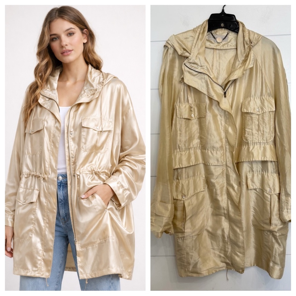 Stella McCartney runway 100% silk parachute jacket 23667